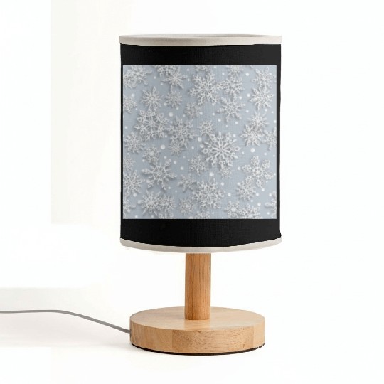 Grey Snowflakes Pattern Fabric Lamps