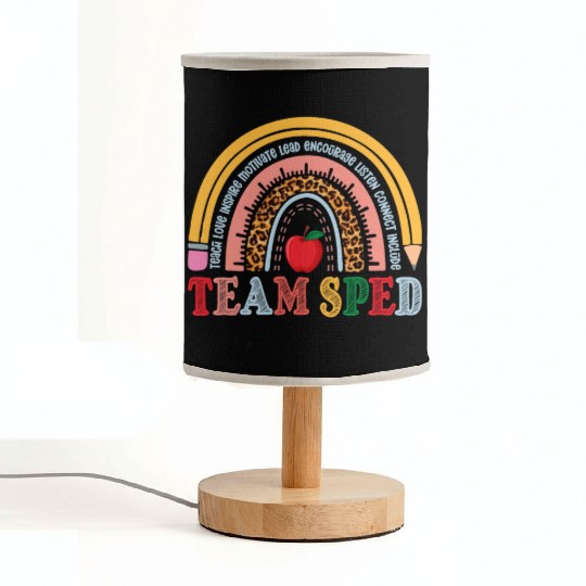 Team SPED Teacher Rainbow Fabric Lamps