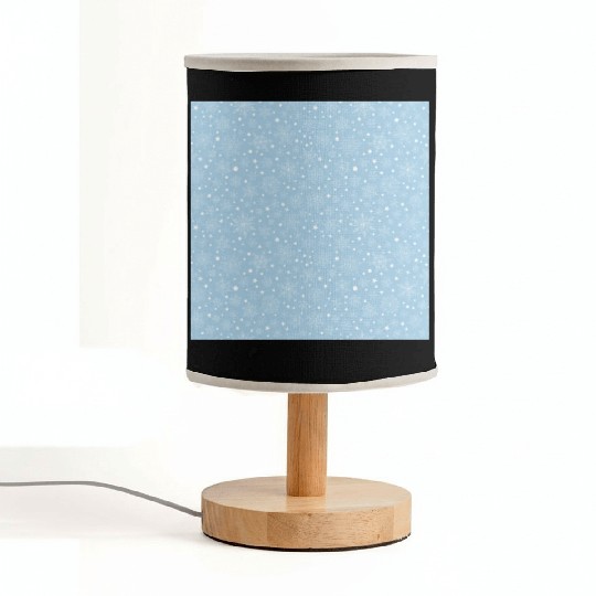 Light Blue Snowflakes Pattern Fabric Lamps