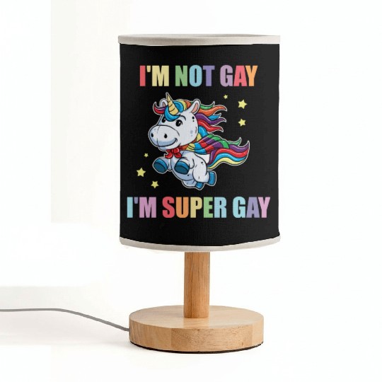LGBT Funny Rainbow Unicorn Super Gay Lesbian Pride Fabric Lamps