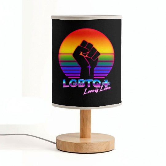 LGBTQ+ Love is Love Pride 80s Sunset Fabric Lamps