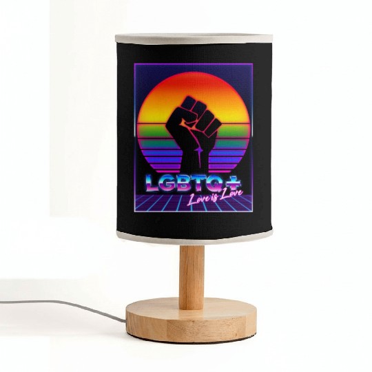 LGBT Pride 80s Retro Vaporwave Sunset Fabric Lamps