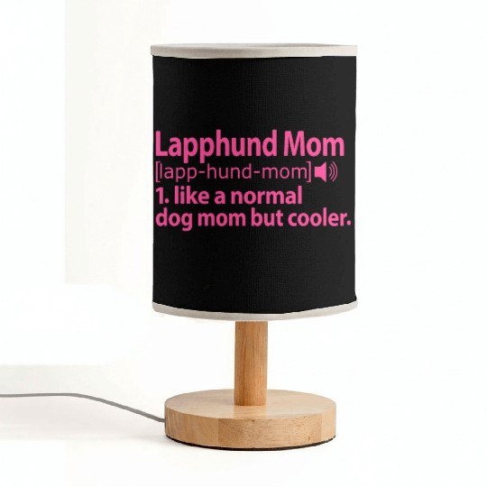 Finnish Lapphund Mom Definition pink Fabric Lamps