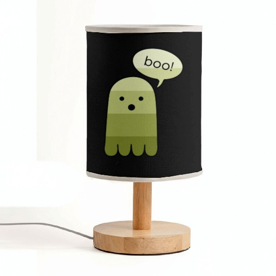 Olive Green Boo Ghost Halloween Fabric Lamps