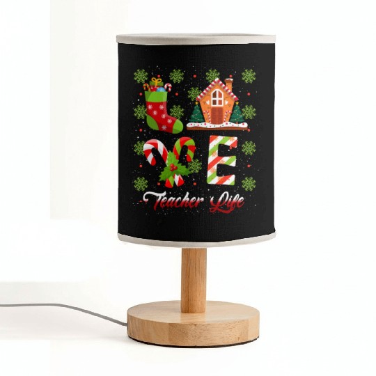 Love Christmas Teacher Life Fabric Lamps