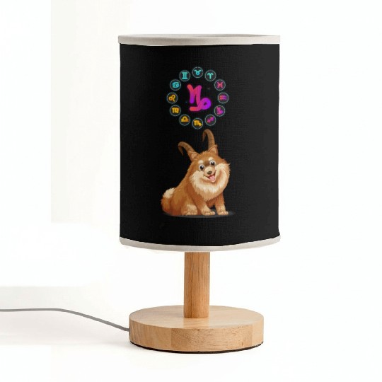Funny Dog Lover Horoscope Capricorn Zodiac Sign Fabric Lamps