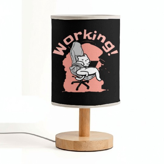 Working Cat Busy Cat Owner Professional Worker Fabric Lamps