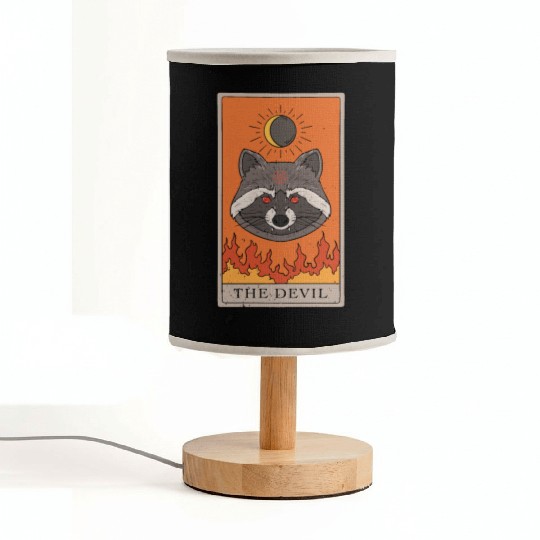 Racoon Devil Tarot Card Reader Fabric Lamps