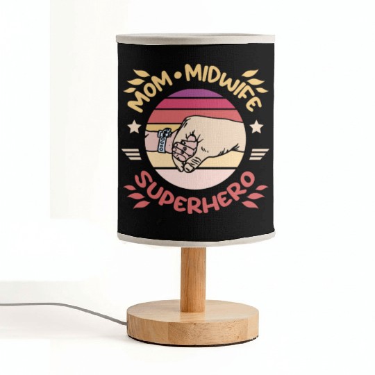 Mom midwife superhero Fabric Lamps