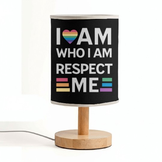 i am who i am respect me rainbow unisex Fabric Lamps
