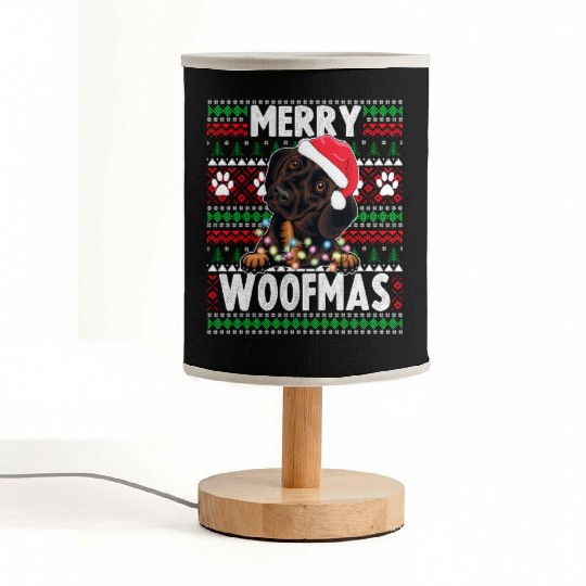 Cute Dog Pajama - Dachshund Dog Lover Christmas Fabric Lamps