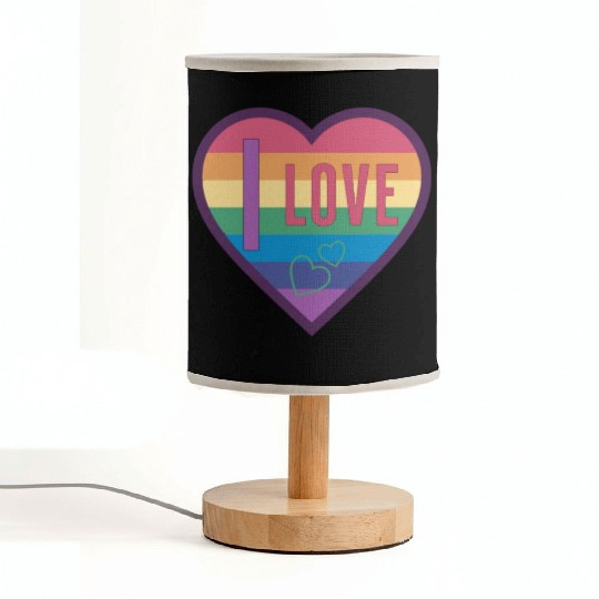 colorful heart rainbow unisex love for everyone Fabric Lamps