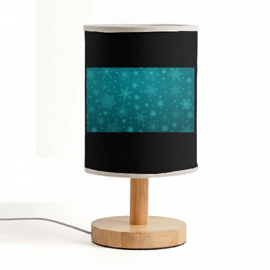 Teal Snowflakes Christmas Pattern Fabric Lamps