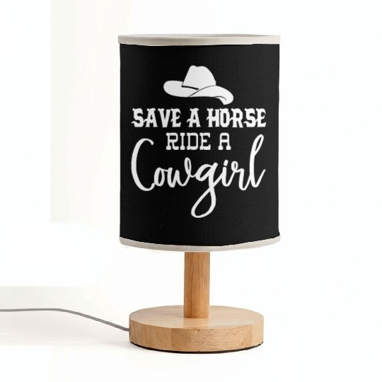 Save a Horse Ride a Cowgirl Fabric Lamps