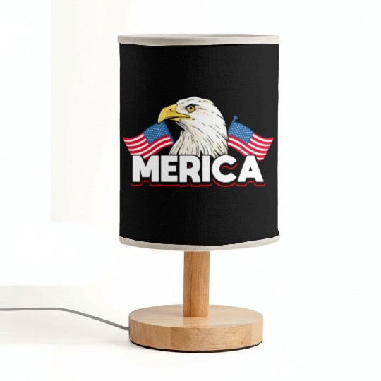 Merica Bald Eagle US Flag Independence Fabric Lamps
