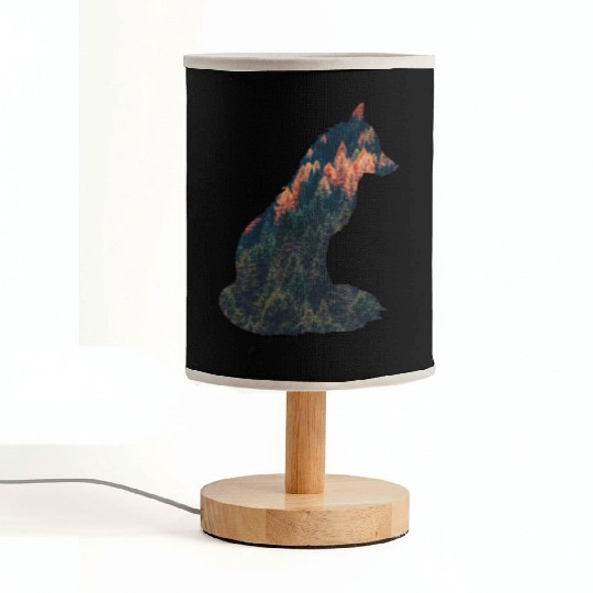 Silent Fox in the Forest Nature Wilderness Autumn Fabric Lamps