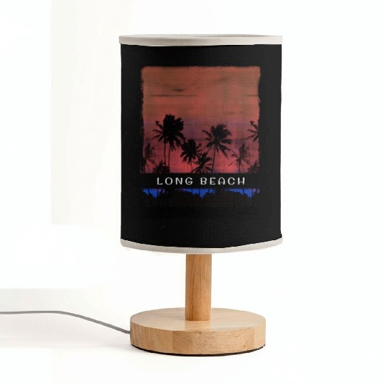 Long Beach California Vacation Souvenir Palm Tree Fabric Lamps