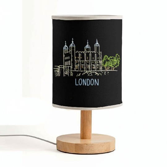 Tower Of London Unique Hand Drawn Art Fabric Lamps