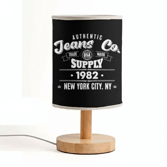 New York City Born In 1982 Vintage Birthday Fabric Lamps