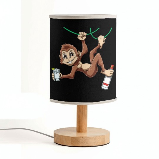 Funny Monkey drinking Grain Chimpanzee Fabric Lamps