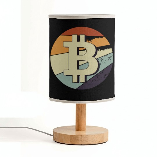 Bitcoin logo retro cryptocurrency btc blockchain Fabric Lamps