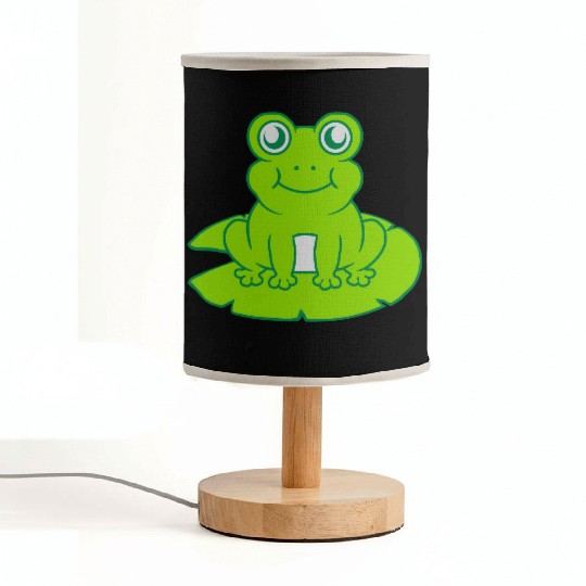 frog sitting water lily sea leaf Fabric Lamps