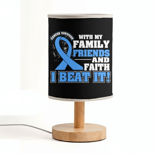 Family Faith I Beat It Prostate Cancer Awareness Fabric Lamps