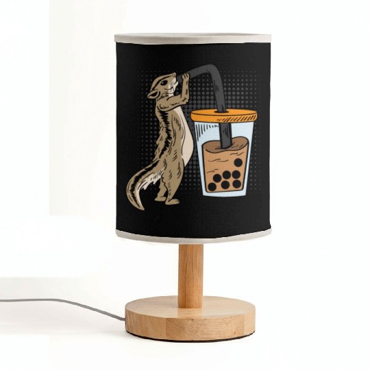 Squirrel Bubble Tea Drinker Gift Fabric Lamps