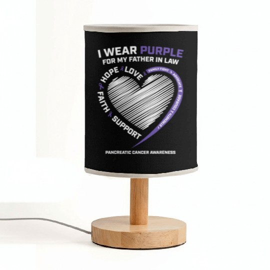 Dad I Wear Purple Father In Law Pancreatic Cancer Fabric Lamps