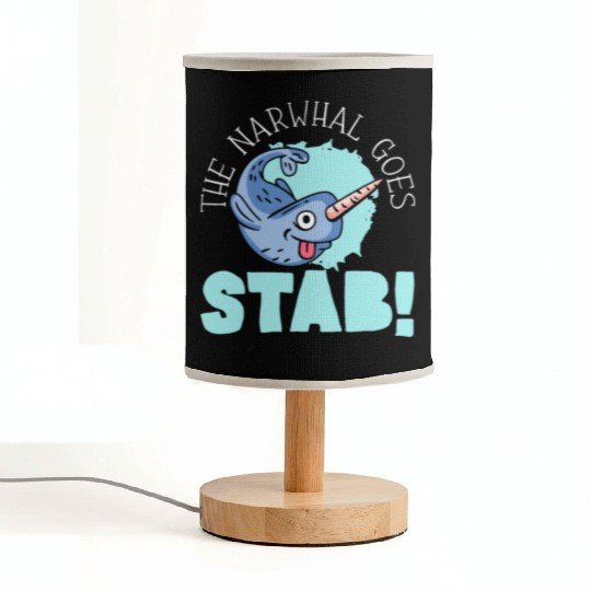 The Narwhal Goes Stab Unicorn Of The Sea Narwhale Fabric Lamps