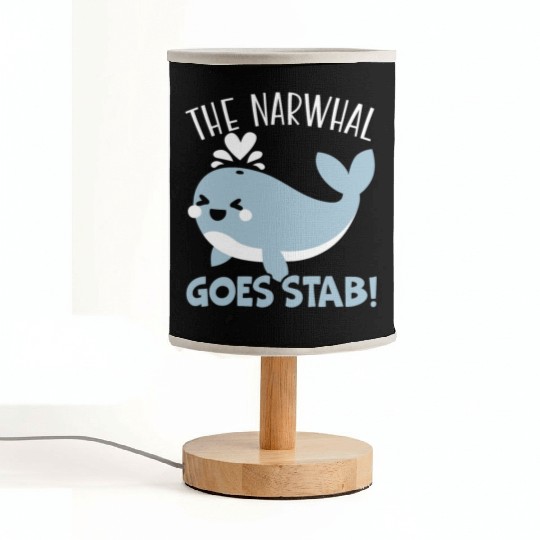 The Narwhal Goes Stab Unicorn Of The Sea Narwhale Fabric Lamps