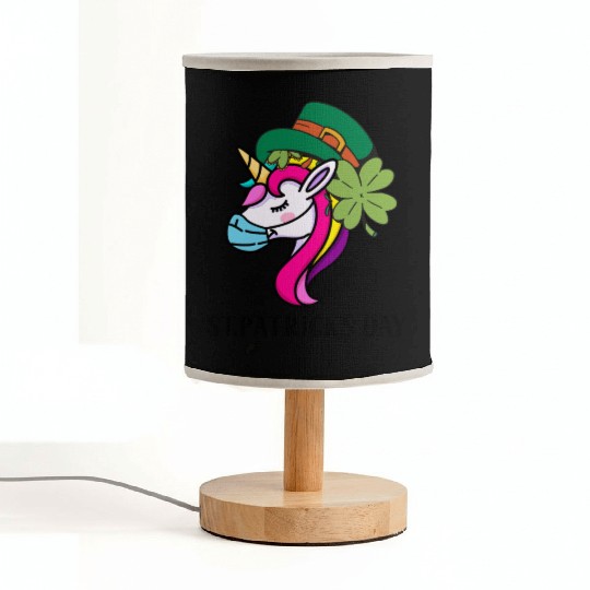 Toddler Girls St Patricks Day Rainbow Unicorn Face Fabric Lamps