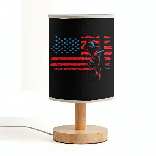 Lineman Electrician US Flag Gift For Men And Women Fabric Lamps