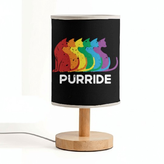 Purride Cat Pride Ally LGBT Community Rainbow Fabric Lamps