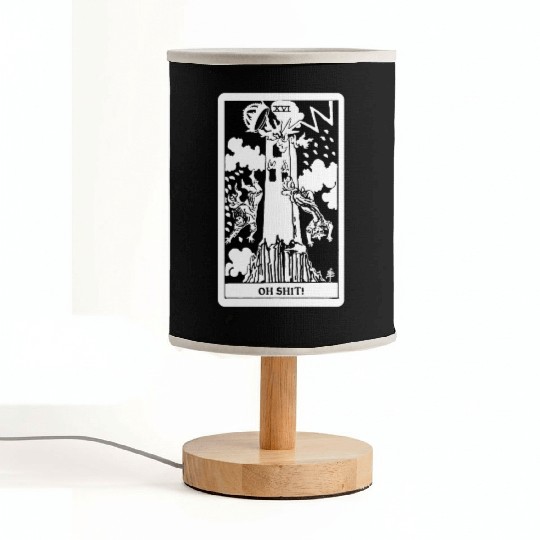 Oh Shit! - The Tower Tarot Card Fabric Lamps