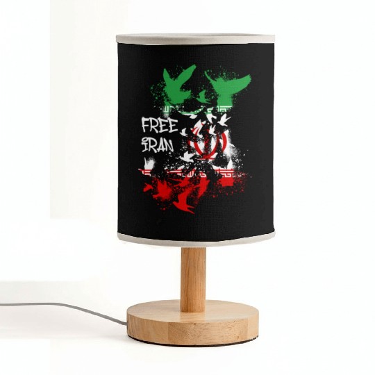 free iran, freedom, iran, no headscarves, flag Fabric Lamps
