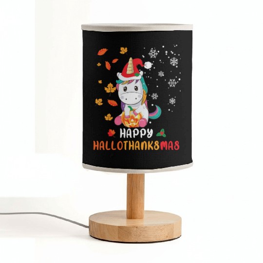 Unicorn Lover Halloween Happy Hallothanksmas Fabric Lamps