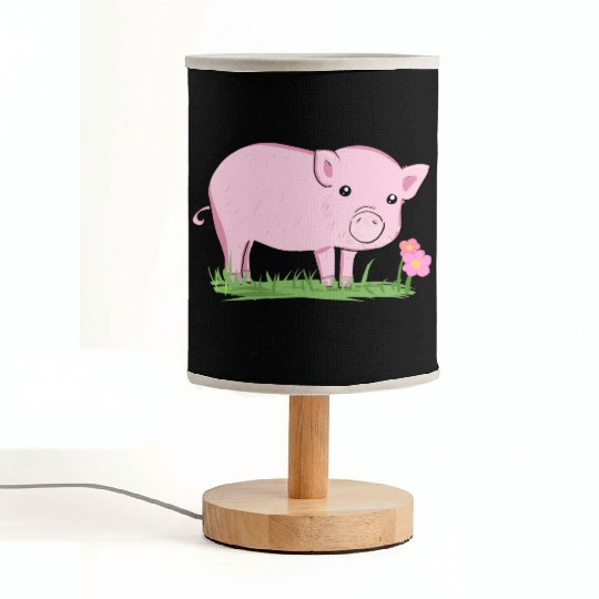 Pig Symbol Nature Animal Grass Flower Fabric Lamps