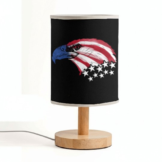 Bald Eagle US Flag Colors Patriotic 4th Of July Fabric Lamps