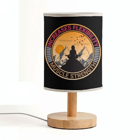 yoga on mountain Fabric Lamps