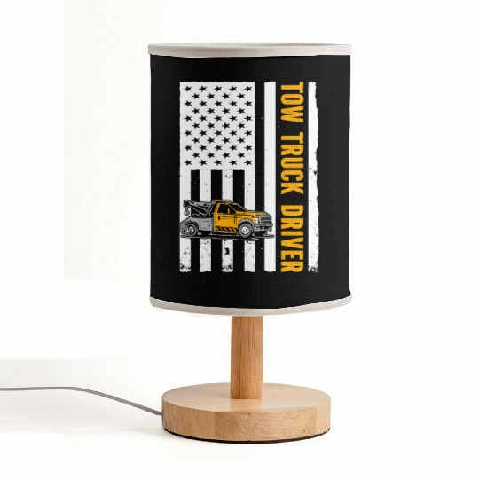 US Flag Tow Truck Driver Fabric Lamps