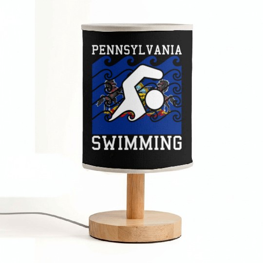 Pennsylvania Flag Swimming Team Swim Swimmer US St Fabric Lamps