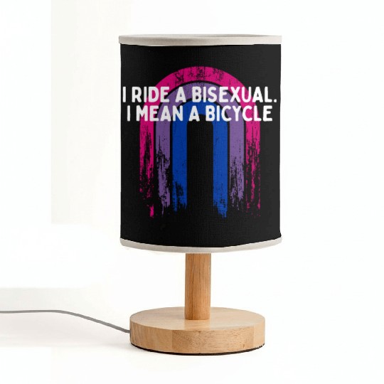 I Ride a Bisexual Bicycle Bi Pun Bi Pride Joke Fabric Lamps