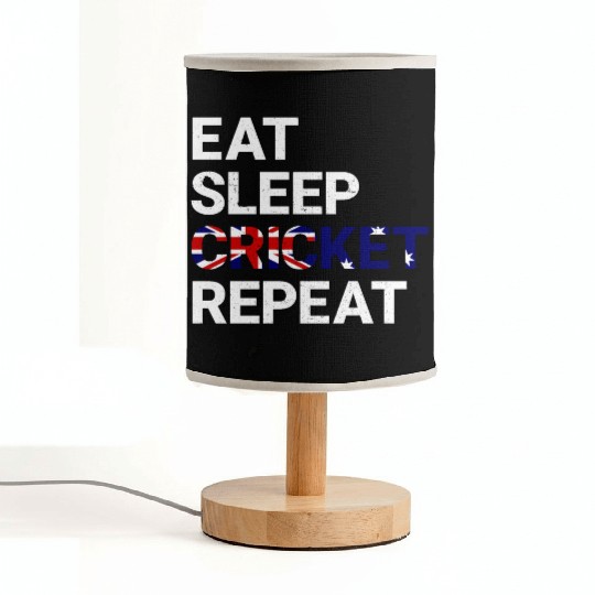 Eat Sleep Cricket Repeat AUS Flag Sports Gift Fabric Lamps