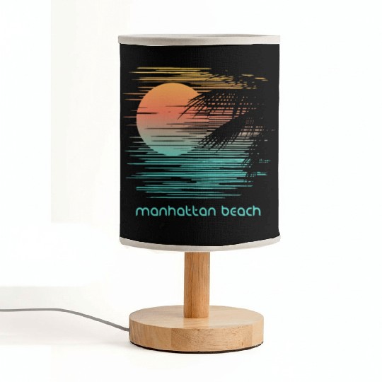 Artistic Manhattan Beach California Palm Tree Fabric Lamps