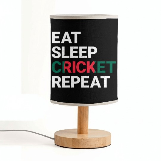 Eat Sleep Cricket Repeat BD Flag Sports Gift Fabric Lamps