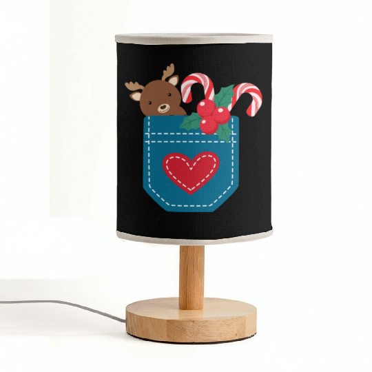 Christmas moose peppermint pocket Fabric Lamps