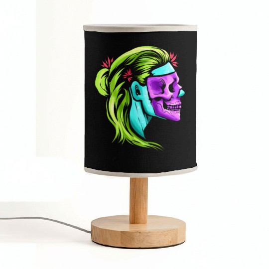 Female Skull Reaper Mask Day Of The Dead Fabric Lamps
