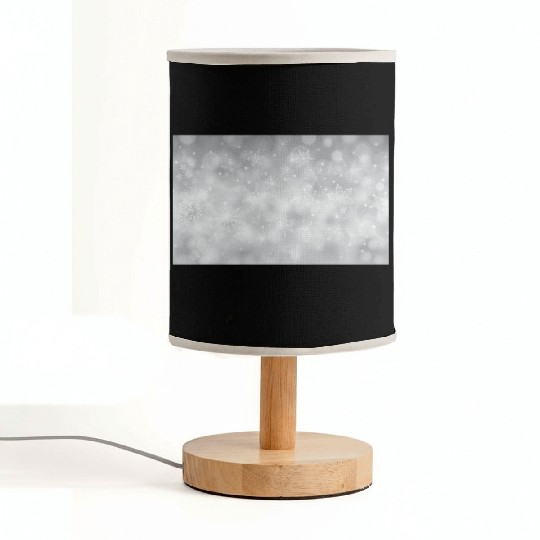 Grey Bokeh Christmas Snowflakes Fabric Lamps