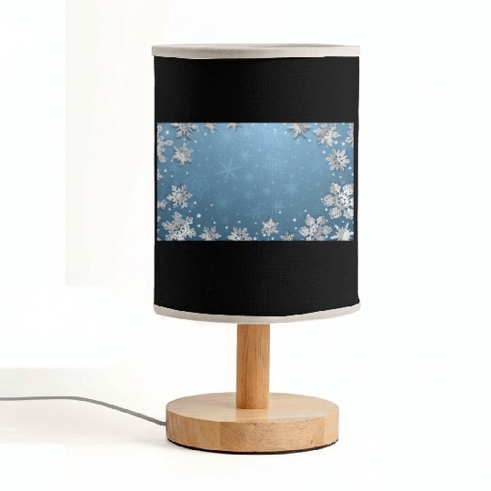 Winter Snowflakes Blue Pattern Fabric Lamps